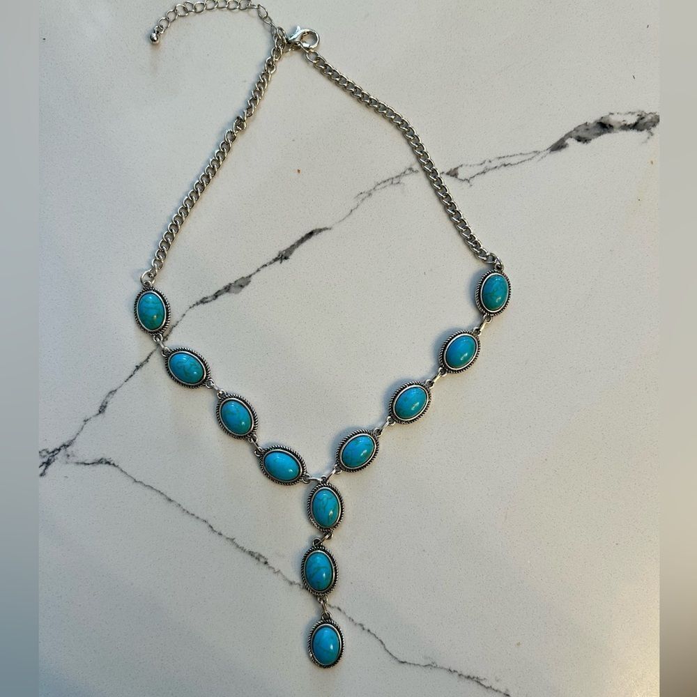Western Style Turquoise Silver Necklace